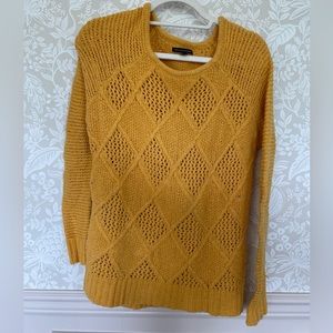 American Eagle - Mustard Yellow Diamond Sweater - Sz M